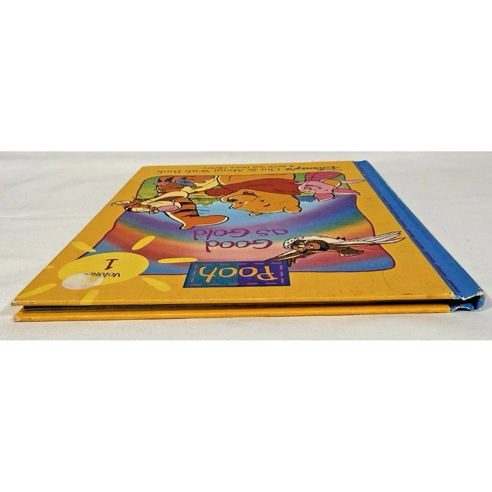 Disney Winnie the Pooh Book Kids Volume 1 Yellow Good as Gold Hardcover Library